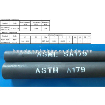 ASTM A179 / ASTM A192 acero de carbón sin costura para tubo de baja y media presión de la caldera fabricado en Shandong china